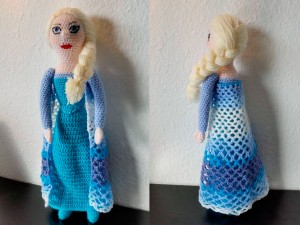 Hækleopskrift på hæklet Elsa fra Frost dukke