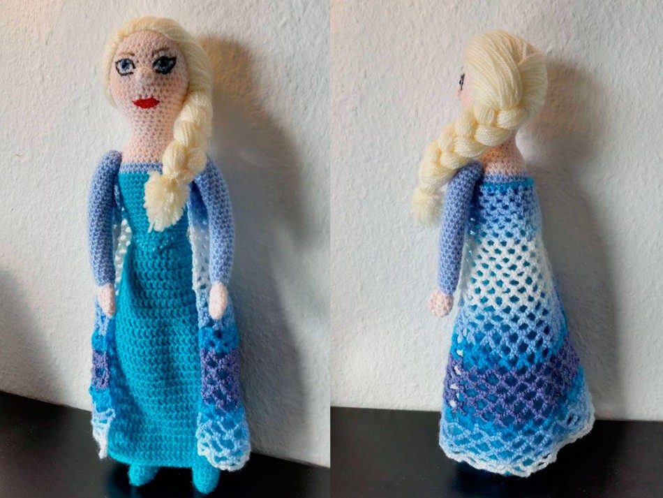 Hæklet Elsa dukke fra Frost/Frozen